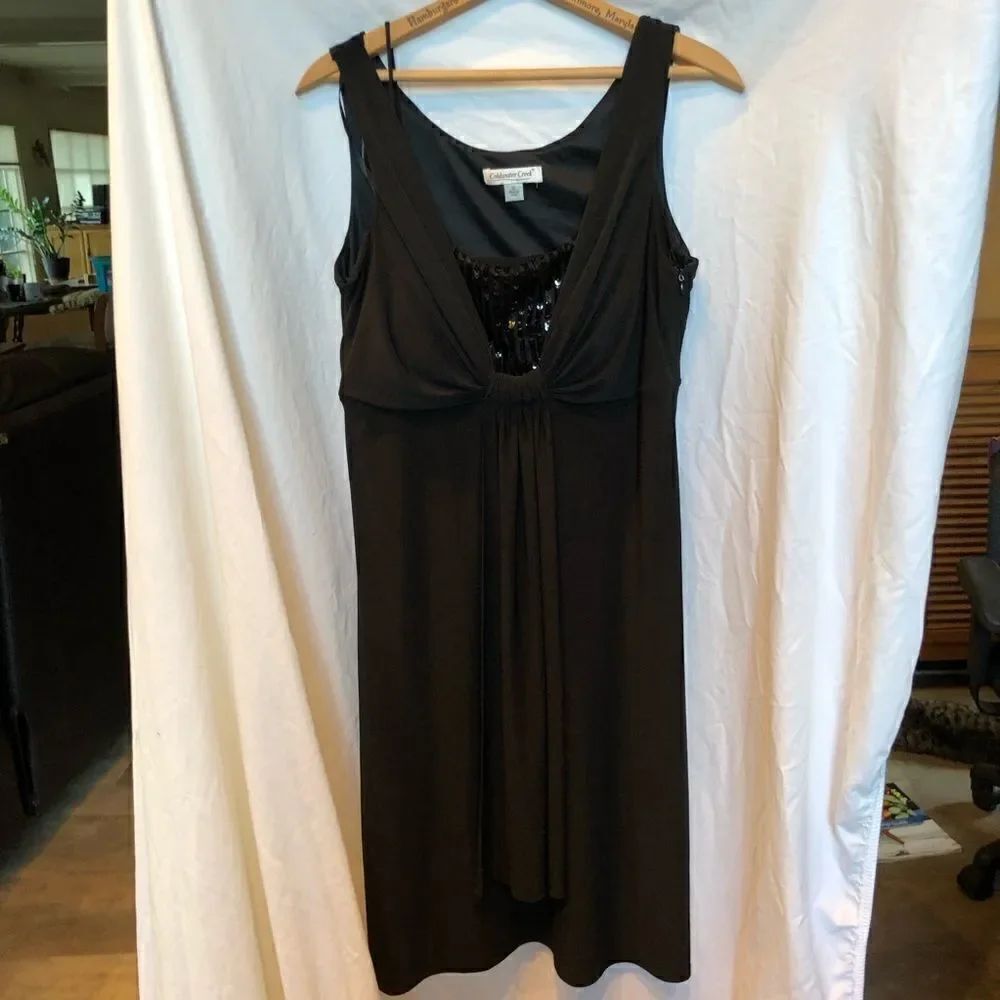 Coldwater Creek Cocktail Dress Black Sleeveless Size 12